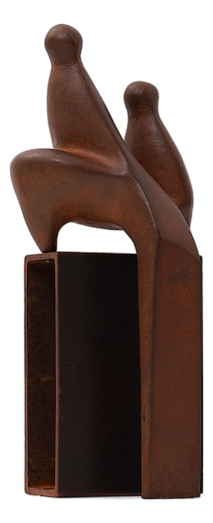Abstract Cast Iron Two-Piece Zezootier & Reiter Sculpture by Gertraude Zebe, 2003