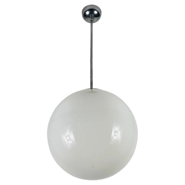 Bauhaus Opal Glass Pendant Lamp, Germany, 1960s For Sale