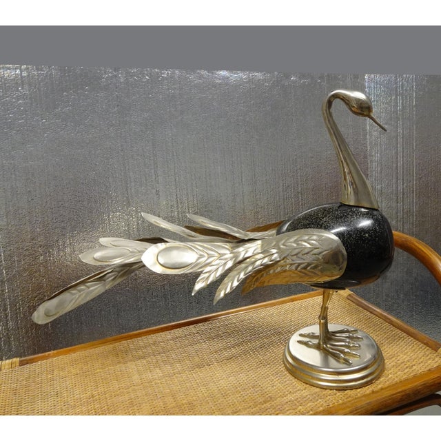Vintage Antonio Pavia 1970s Italian Silver Plated Bird Sculpture Figurine Italy For Sale In Los Angeles - Image 6 of 14