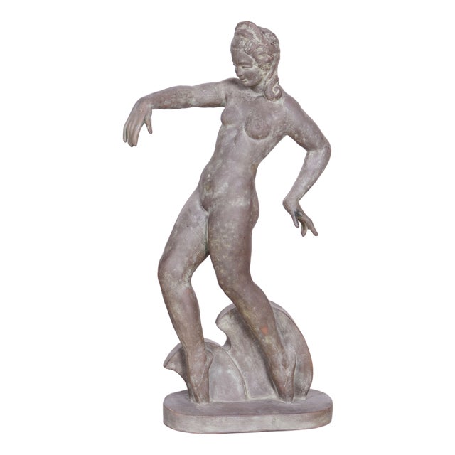 Art Deco Ceramic Figural Sculpture, Czech, 1920s For Sale