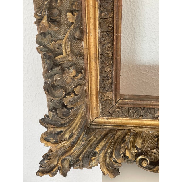 Early 19th Century 19 Th C Antique Richly Ornate Mirror Frame For Sale - Image 5 of 7