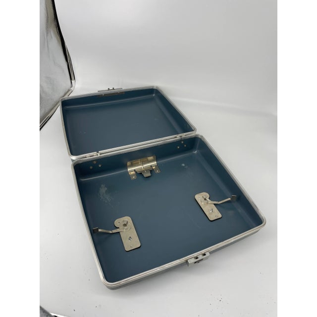 Vintage Blue Royal Aristocrat Portable Typewriter With Case For Sale - Image 11 of 12