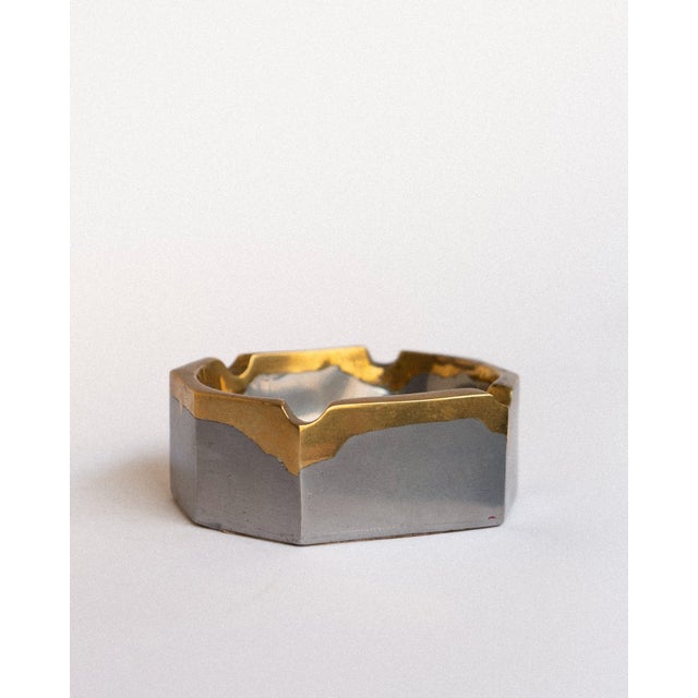Brutalist Vintage Square Brass Ashtray by David Marshall, 1980s For Sale - Image 3 of 6
