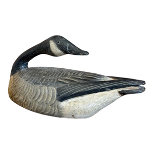 Master-Carved Antique Folk Art Preening Canada Goose Decoy