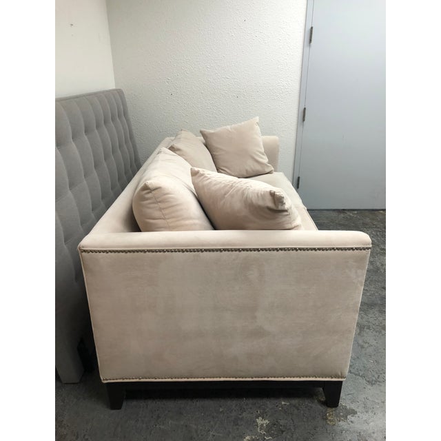 Contemporary ZGallerie Pauline Cream Velvet Sofa Chairish