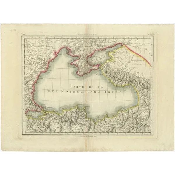 Antique Map of the Black Sea and Crimea by Pierre Antoine Tardieu, 1802 For Sale - Image 3 of 9