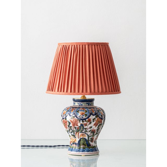 Delft Chinoiserie Polychrome Table Lamp by Tichelaar Makkum, 1950s For Sale - Image 15 of 15