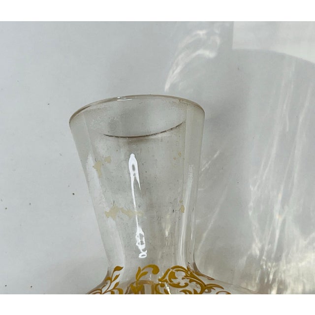 Vintage Italian Mariano Glass Hand Painted Enameled Bird Floral Perfume Bottle For Sale - Image 10 of 11