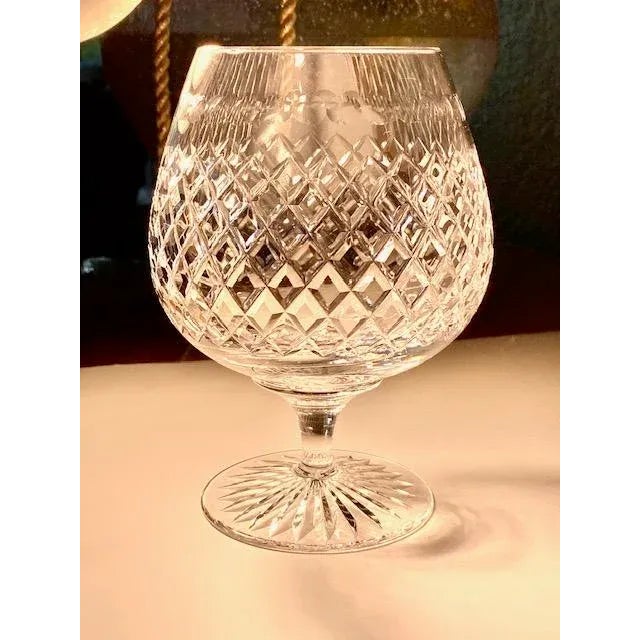 1970s Stuart Crystal Brandy Balloons Hardwicke Pattern Large Hand Blown & Cut Vintage Set 6 For Sale - Image 4 of 6