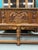 Wood Antique Hand Carved Sideboard Buffet, Berkey & Gay, Jacobean Revival, Walnut Wood, Glass Top For Sale - Image 7 of 11