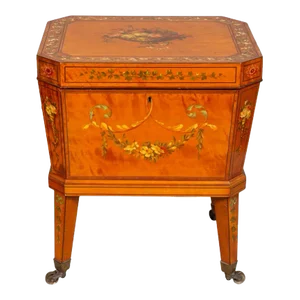 Edwardian Satinwood and Painted Wine Cooler