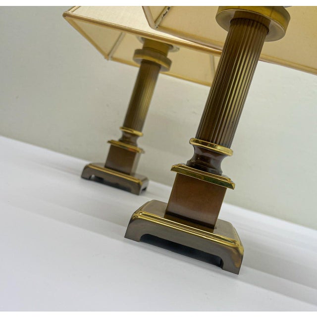 Neoclassic Style Table Lamps in Brass, 1970s, Set of 2 For Sale - Image 13 of 16