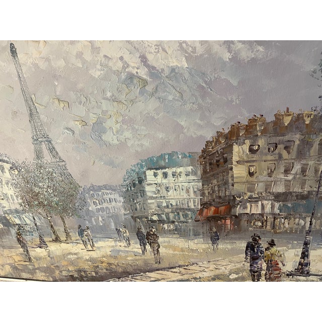 Large Caroline Burnett (1877-1950) Impressionist Paris Cityscape Oil Painting For Sale - Image 11 of 12