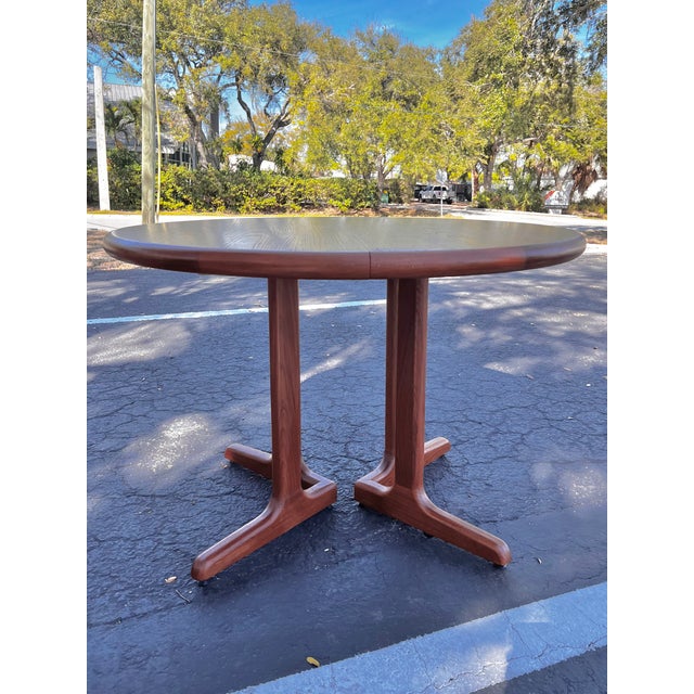 Mid Century Nordic Modern Teak Extendable Dining Table For Sale - Image 4 of 18