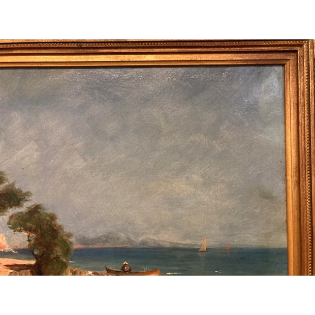 Peter Baumgartner, Seaside Landscape, 1800s, Oil on Canvas, Framed For Sale - Image 7 of 18
