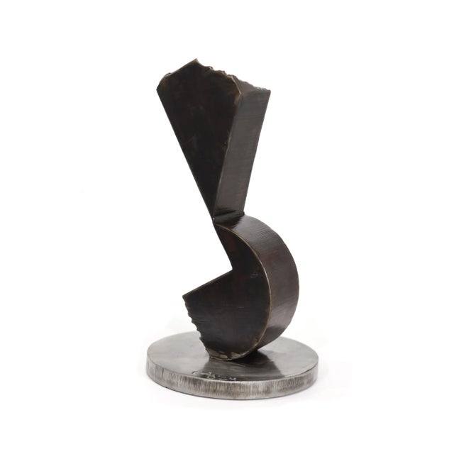 Charcoal Noteworthy - Contemporary Expressive Geometric Abstract Metal Sculpture Original Artwork by Granville Beals For Sale - Image 8 of 12