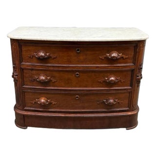 Victorian Chest of Drawers With Marble Top For Sale