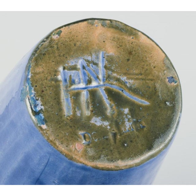 Blue Early and Decorative Ceramic Vase by Svend Hammershøi for Kähler, 1890s For Sale - Image 8 of 9