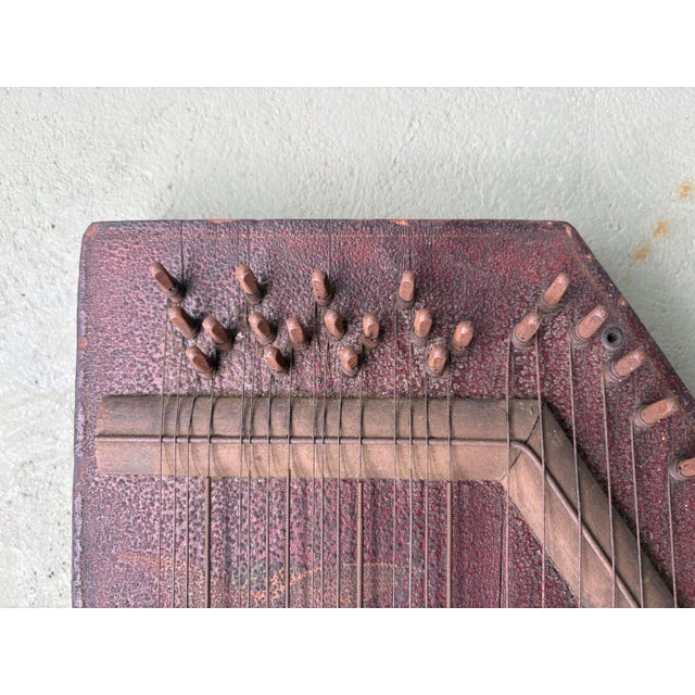 Antique Folk Art American Zither Lap Harp Decorative String Instrument, Early 20th Century For Sale - Image 9 of 12