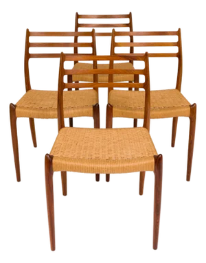 Vintage Niels Otto Møller Model 78 Dining Chairs – Rosewood Danish Cord Set of 4