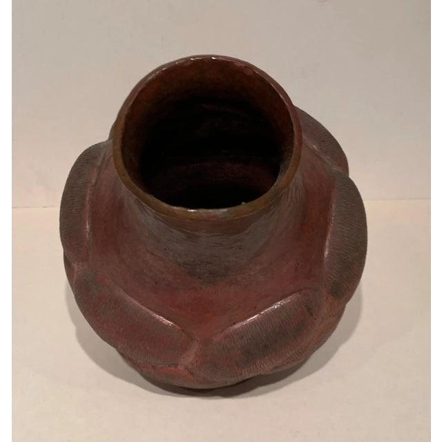 1950s Vintage Hammered Copper Vessel For Sale - Image 4 of 12