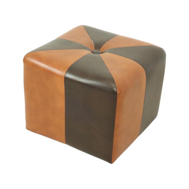 Square Pouf in Skai and Faux Leather, 1960s For Sale - Image 13 of 14