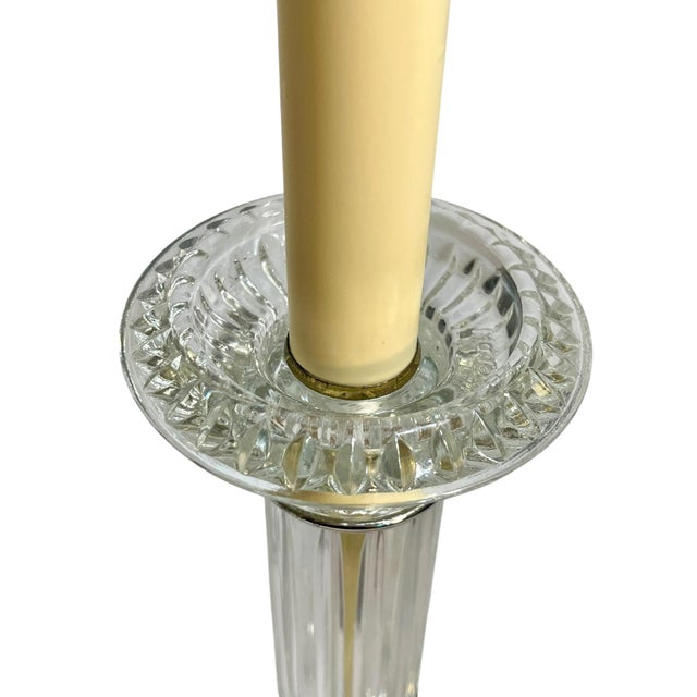 Vintage Fluted Glass Corinthian Column Lamps With Lucite Bases - a Pair For Sale - Image 17 of 18