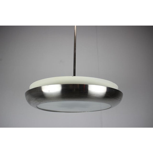 Art Deco UFO Pendant Light by Josef Hůrka for Napako, 1930s For Sale - Image 4 of 17
