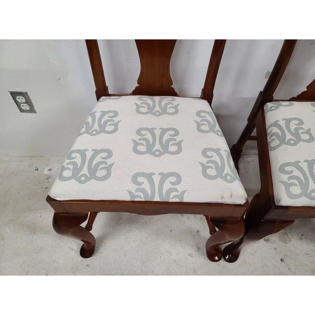 Mid Century Solid Cherry Queen Anne Dining Chairs - Set of 6 For Sale - Image 12 of 13