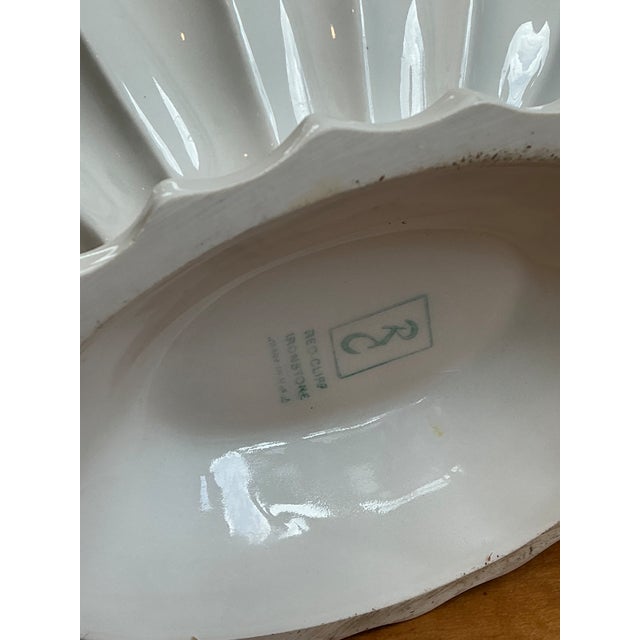 Ironstone Fluted Ceramic Footed Orchid Bowl For Sale - Image 12 of 12