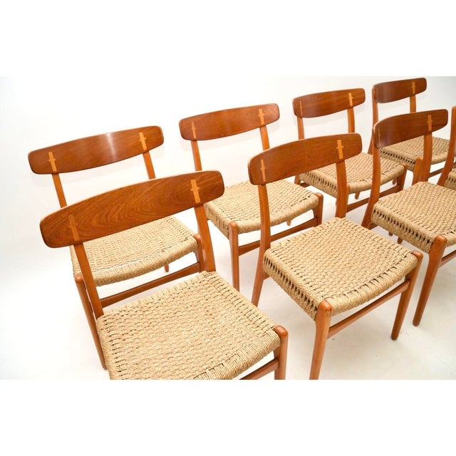 Mid-Century Modern Vintage Danish CH-23 Dining Chairs attributed to Hans Wegner for Carl Hansen, 1960s, Set of 8 For Sale - Image 3 of 12