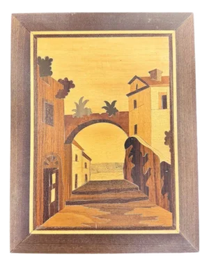 1960s Intarsa Italian Villa Wall Art