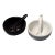 Perfect Little Glossy Black & White Ceramic Salt and Pepper Cellars For Sale