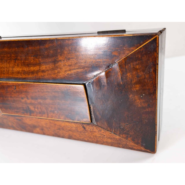19th Century English Regency Sarcophagus Form Mahogany Tea Caddy Box For Sale - Image 15 of 18