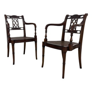 English Style Regency Armchair by Maitland Smith ~ a Pair For Sale