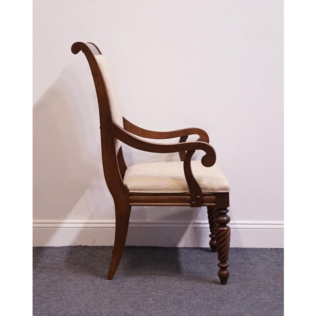 Early 21st Century Broyhill Furniture British Empire Collection Cherry Dining Arm Chair 7325-83 For Sale - Image 5 of 11