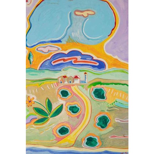 Oil on wooden table realized by Luciano Schifano (1943) in 1980s. Hand signed and titled. Good condition. This piece is...