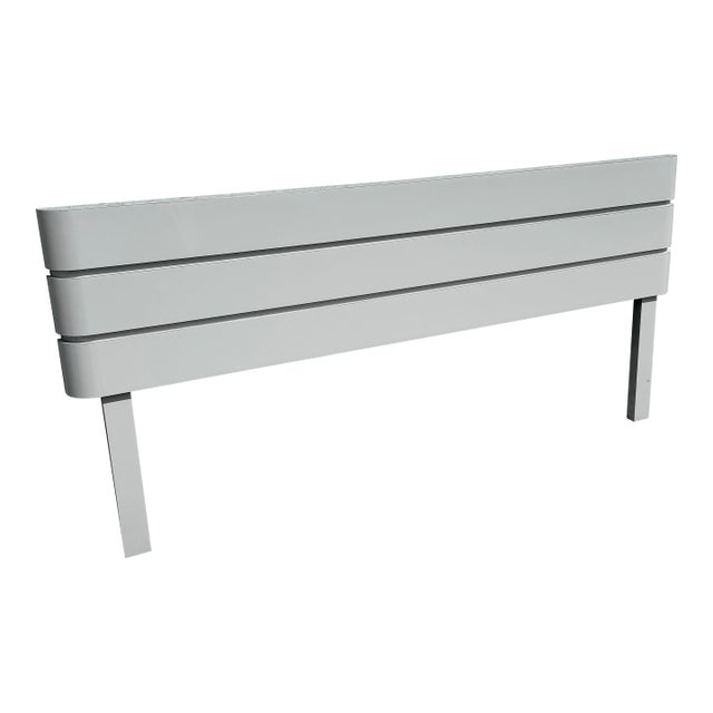 Postmodern Lights Gray Gloss Laminate King Size Headboard For Sale