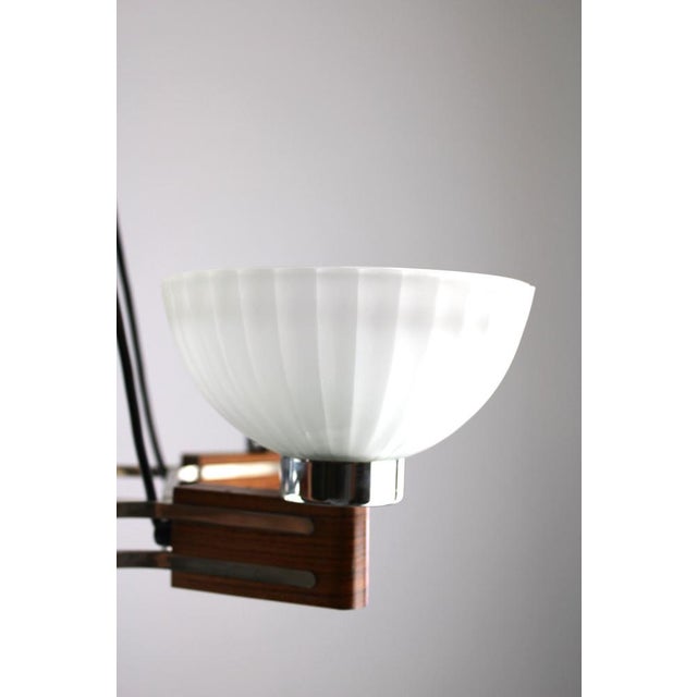 Art Deco Rosewood and Glass Chandelier, 1930s For Sale - Image 13 of 14