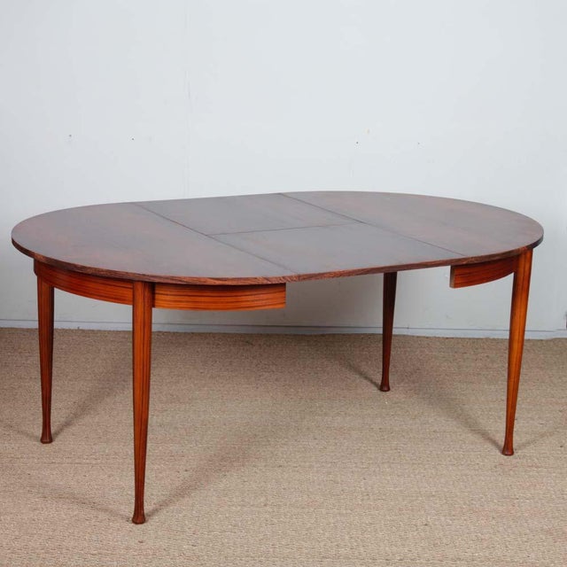 Round Extendable Dining Table in Wood, 1960s For Sale - Image 10 of 10