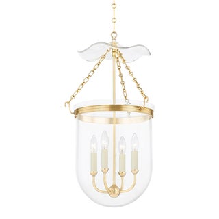 Hudson Valley Lighting Mark D. Sikes Rousham 4-Light Lantern Pendant, Aged Brass For Sale