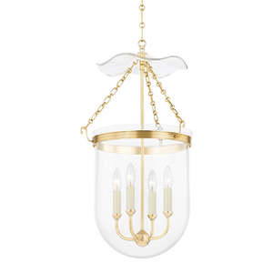 Hudson Valley Lighting Mark D. Sikes Rousham 4-Light Lantern Pendant, Aged Brass