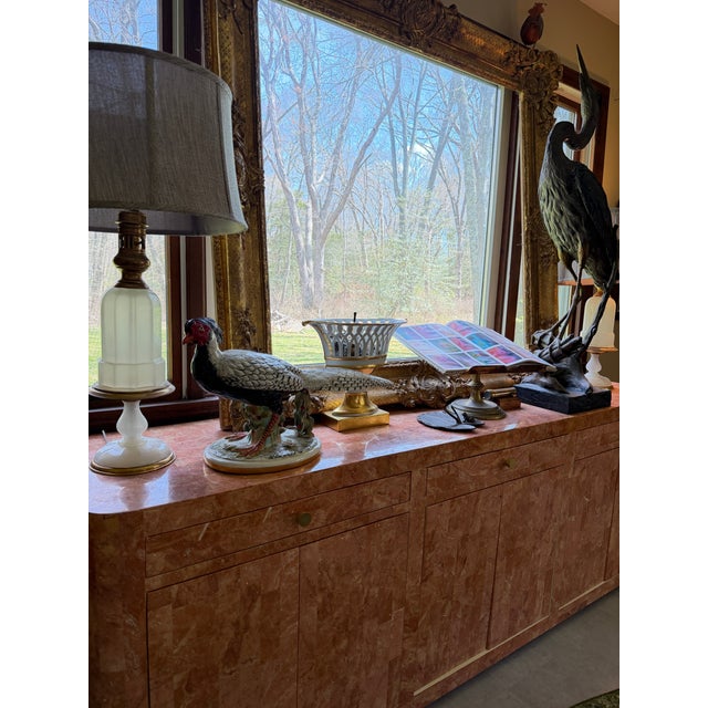 Ceramic Fine Mottahadeh Large Porcelain Model of Silver Feathered Pheasant Hen For Sale - Image 7 of 12