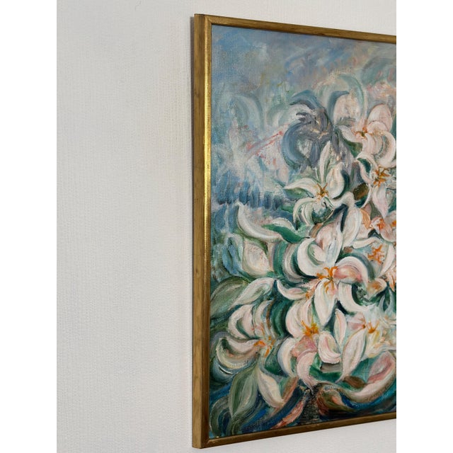 Torsten Hult, White Lilies, 1960s, Oil on Canvas, Framed For Sale - Image 12 of 18