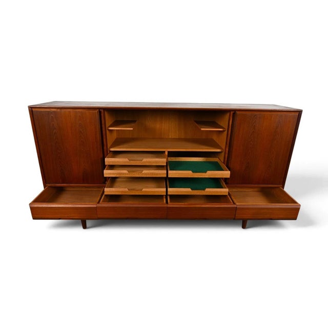 Brown 1960s Vejle Stole Møbelfabrik Danish Teak Highboard For Sale - Image 8 of 13