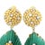 Metal Vintage Italian 18k Gold Diamond & Carved Malachite Convertible Drop Earrings, 1970s, A Pair For Sale - Image 7 of 9