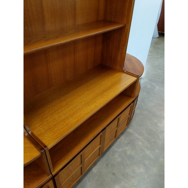 Nathan Furniture Vintage Mid Century Modern Teak Sideboard / Hutch by Nathan For Sale - Image 4 of 10
