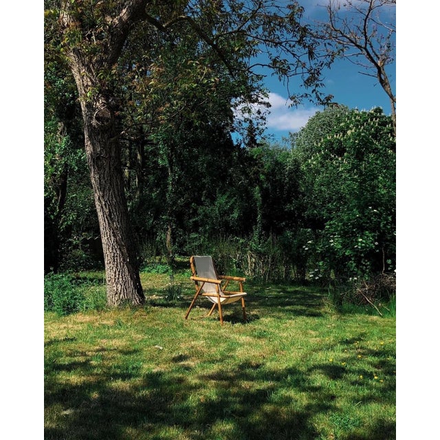 Beige Italian Bamboo and Brass Folding Chair attributed to Raffaella Crespi, 1960s For Sale - Image 8 of 11