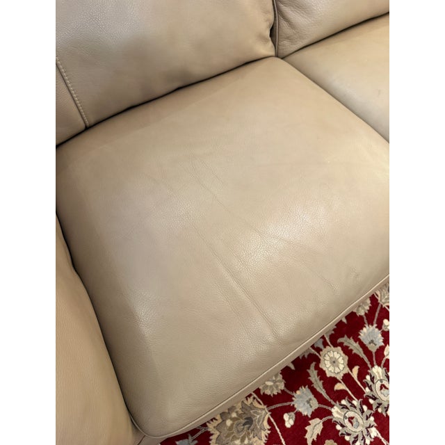 Natuzzi Editions Collection Leather Apartment Sofa For Sale In San Francisco - Image 6 of 12