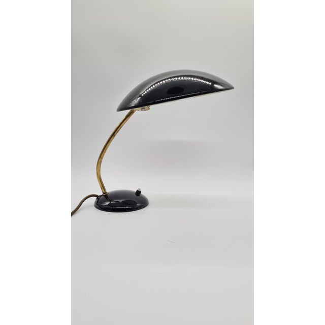 Model 6781 Table Lamp in Black Metal and Brass attributed to C. Dell for Kaiser Idell, Germany, 1950s For Sale - Image 11 of 11